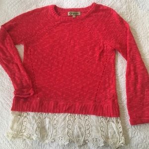 Democracy sweater with lace detail